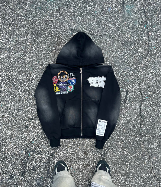 BLACK 777 ZIP-UPS