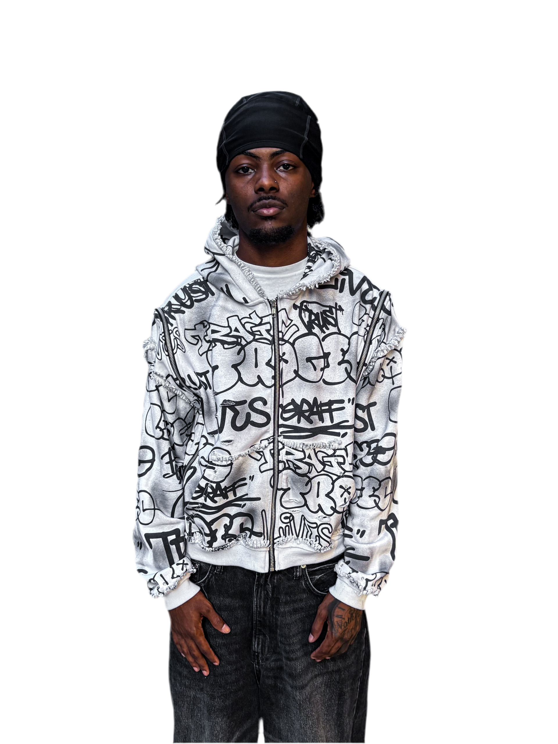 WHITE INTERCHANGEABLE ZIP-UP